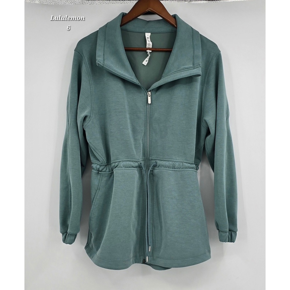 Lululemon Softstreme Cinch-Waist Jacket 6 Tidewater Teal Green Full Zip